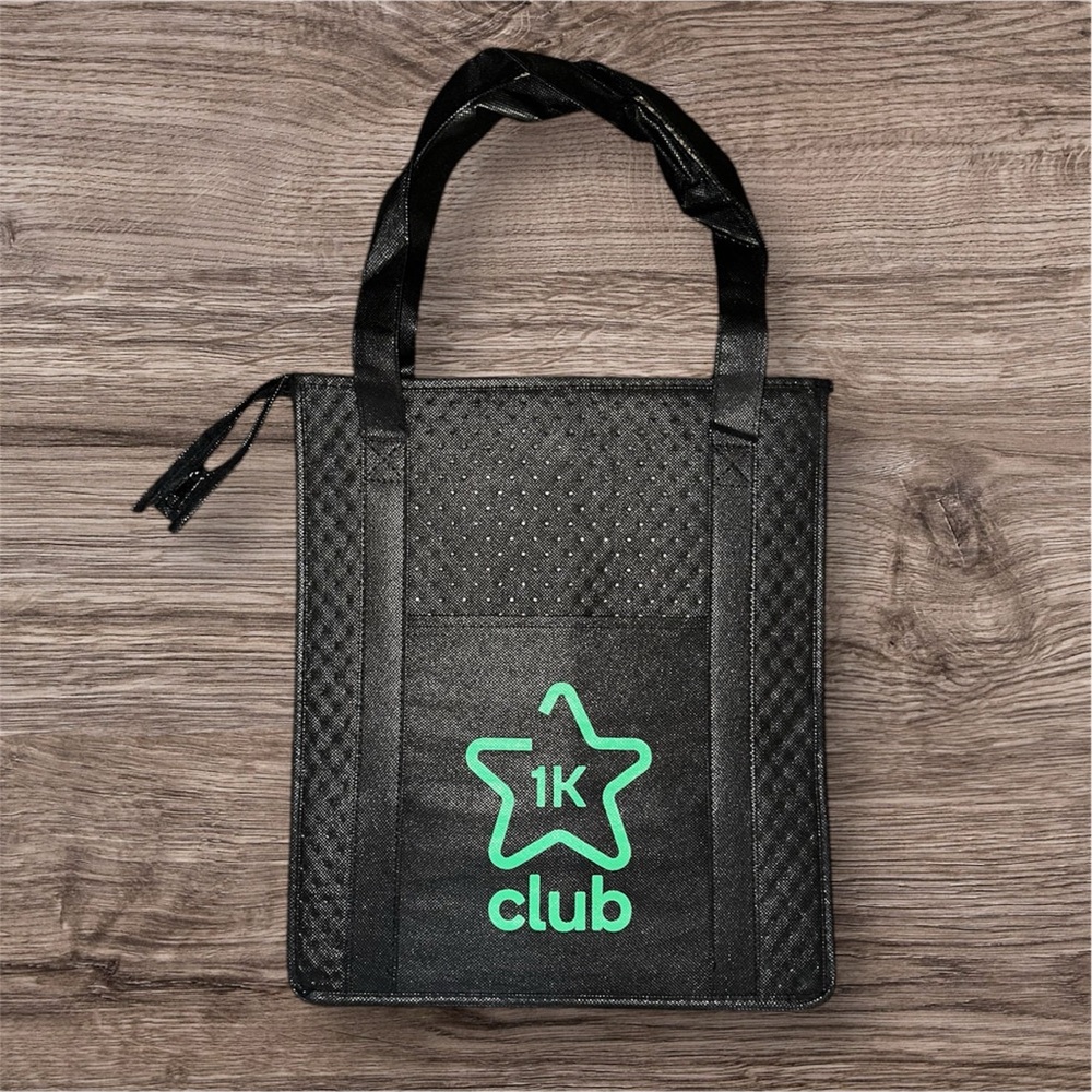 SHIPT 1k Club Thermal Insulated‎ Delivery Tote Bag 13”W x 15”L x 9”D